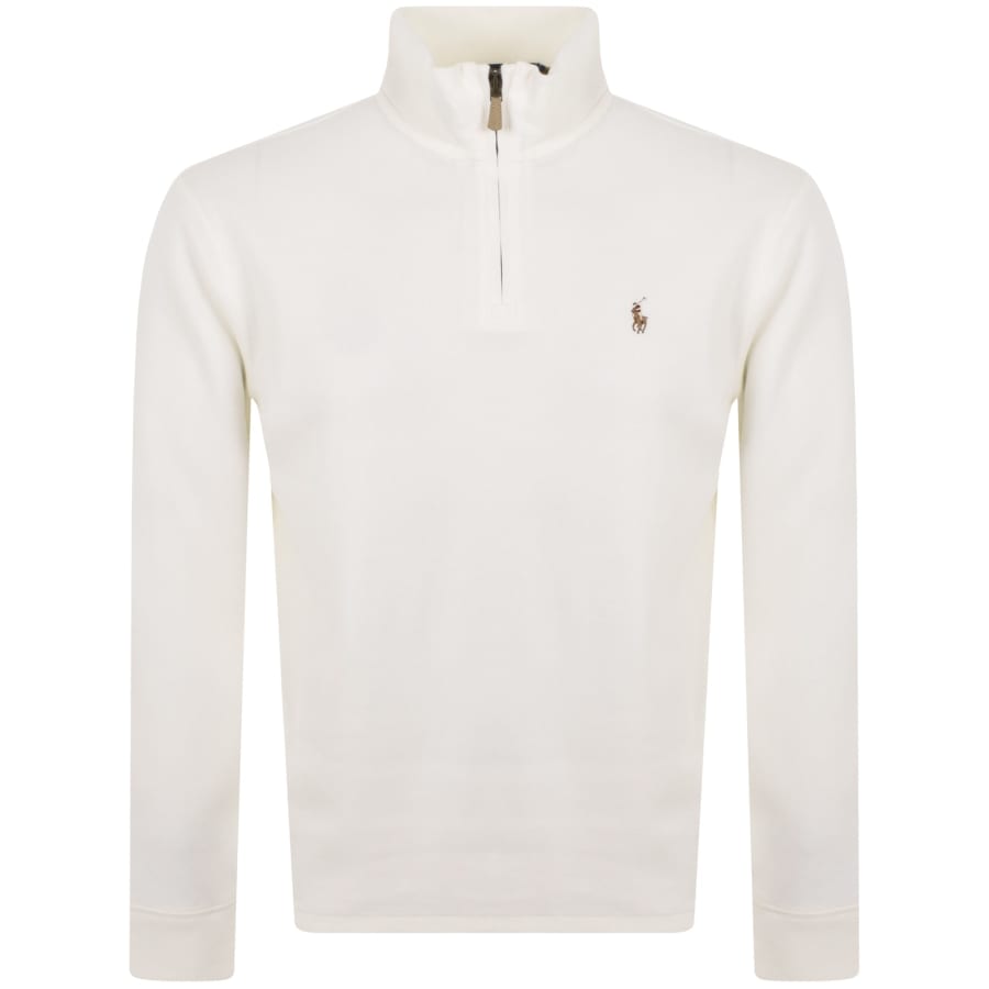Ralph Lauren Quarter Zip Sweatshirt White Mainline Menswear